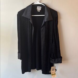 Black sequin jacket or coverup women size 14 petite